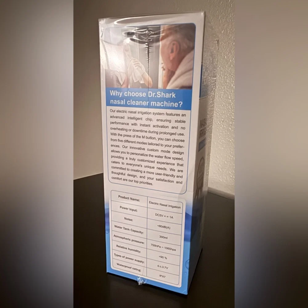 Dr. Shark Nasal Irrigator 5-Speed Electric Nose Cleaner New Sealed